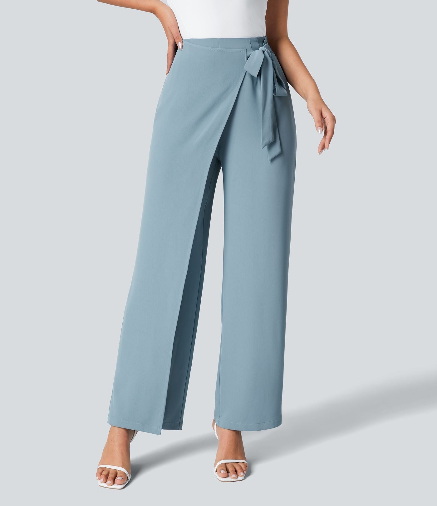 Cara | High-Waisted Pants with Elegant Wrap Design