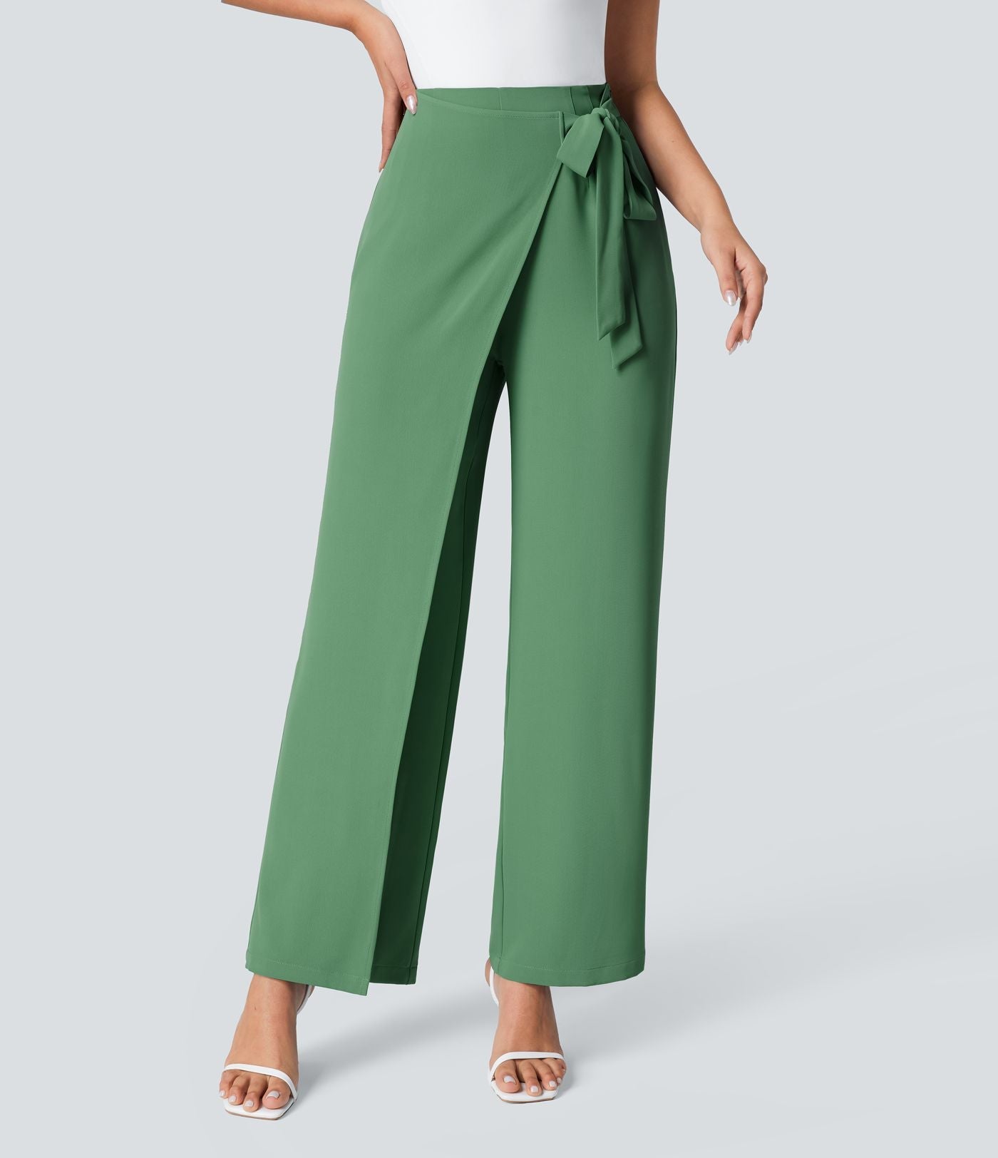 Cara | High-Waisted Pants with Elegant Wrap Design