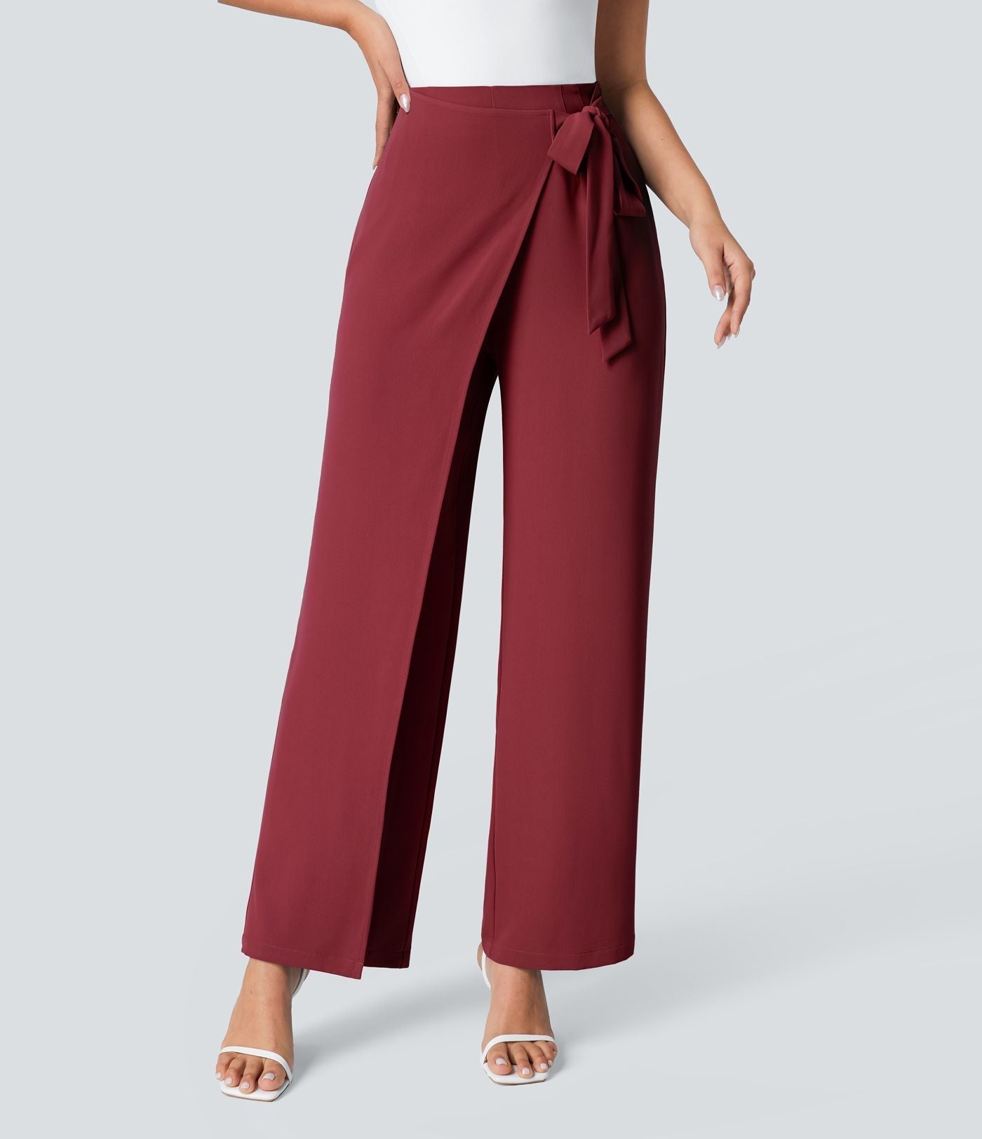Cara | High-Waisted Pants with Elegant Wrap Design