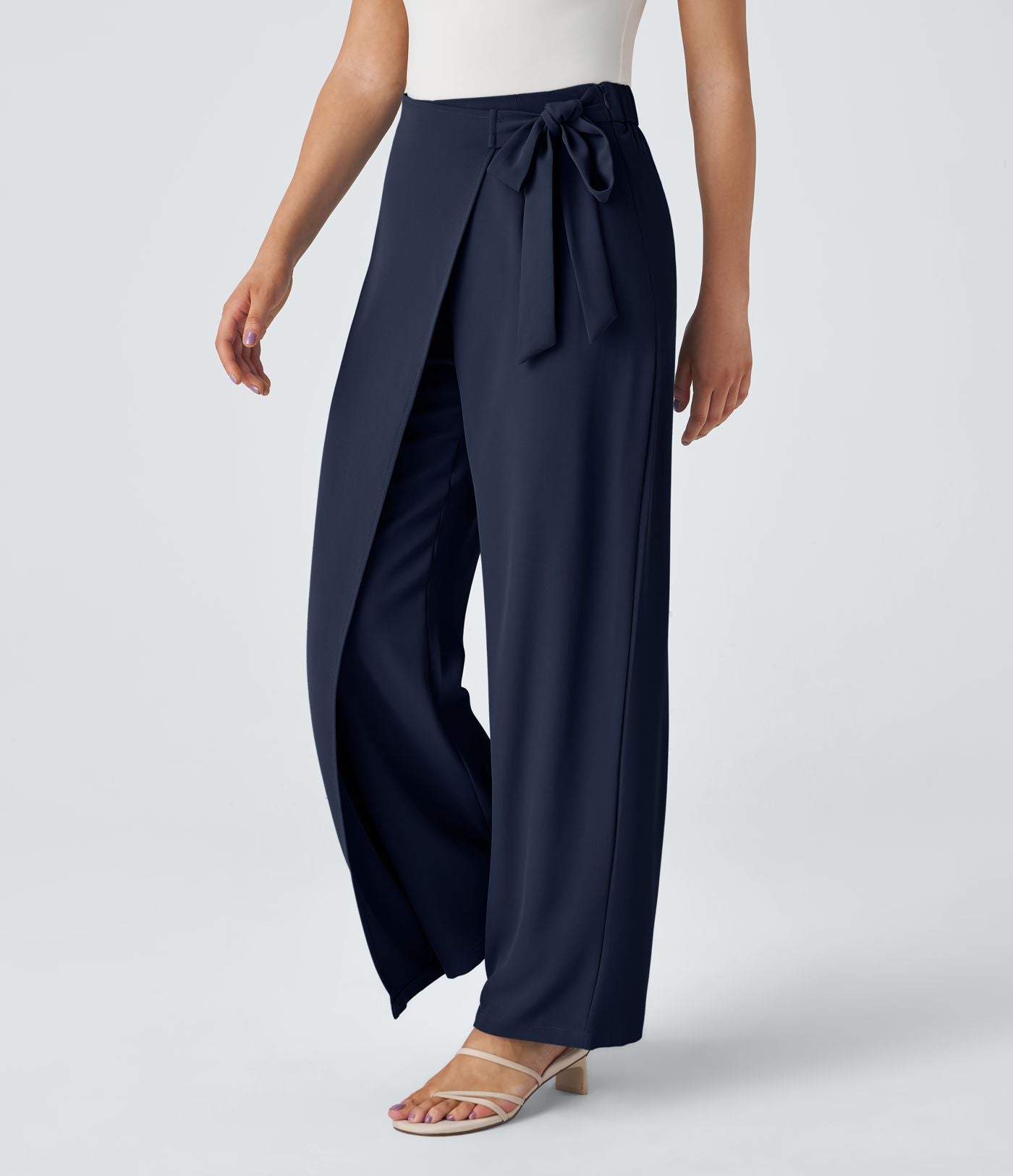 Cara | High-Waisted Pants with Elegant Wrap Design