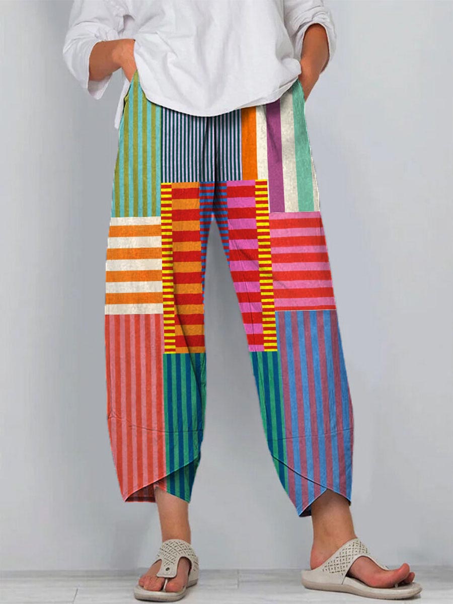 Clara | Color Block Stripes Pants