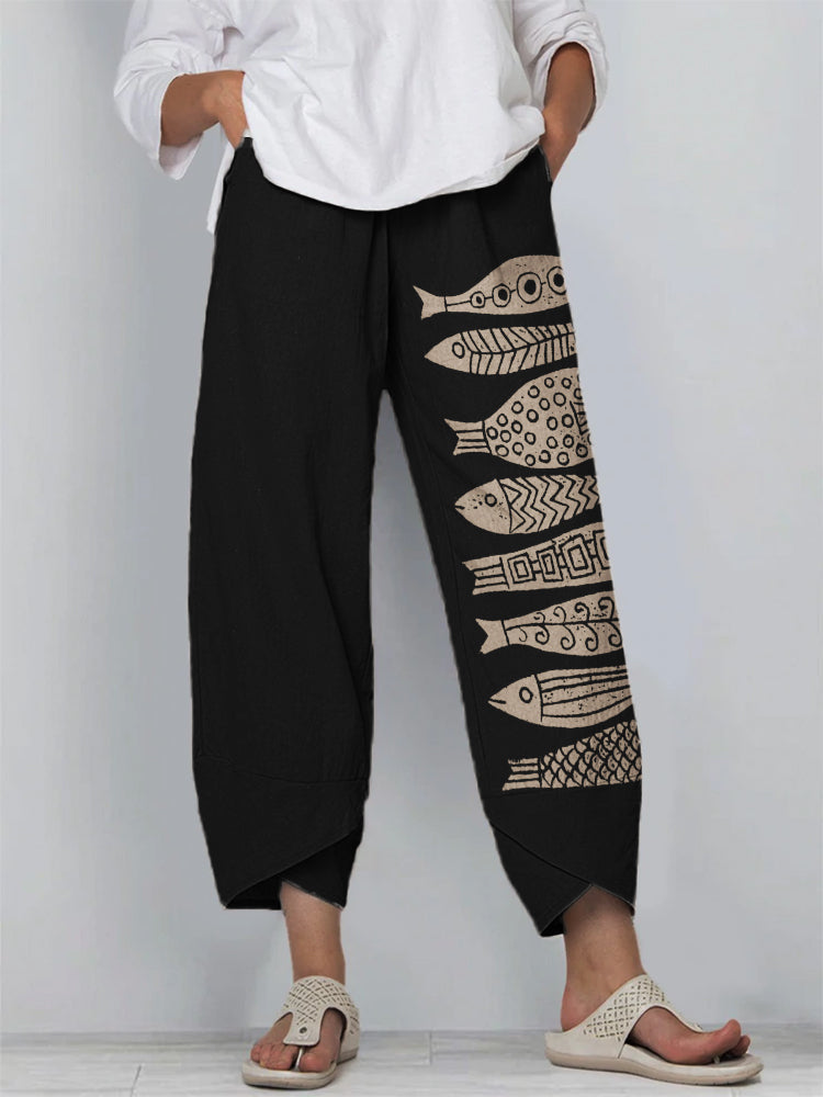 Clara | Fish Print Pants