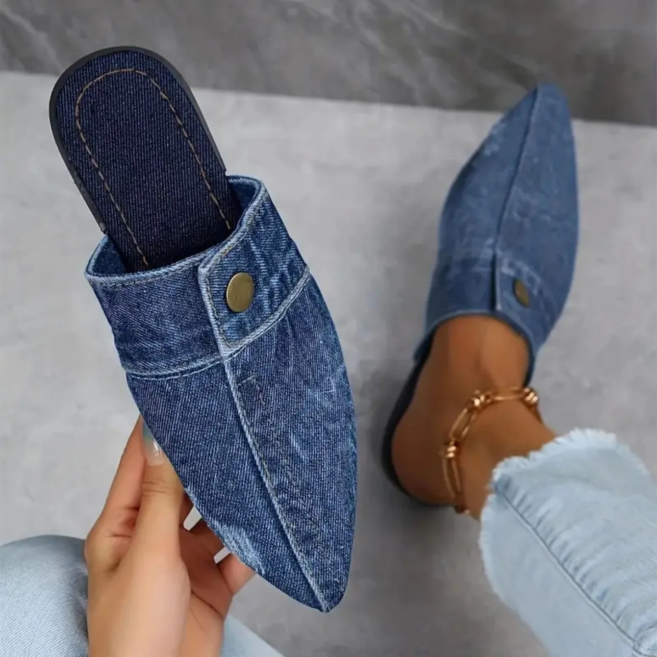 Denim Theory Mule Slide