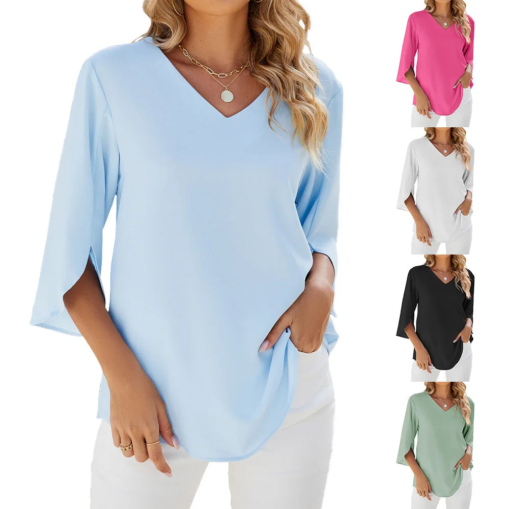 Belinda™ | Elegant V-Neck Blouse
