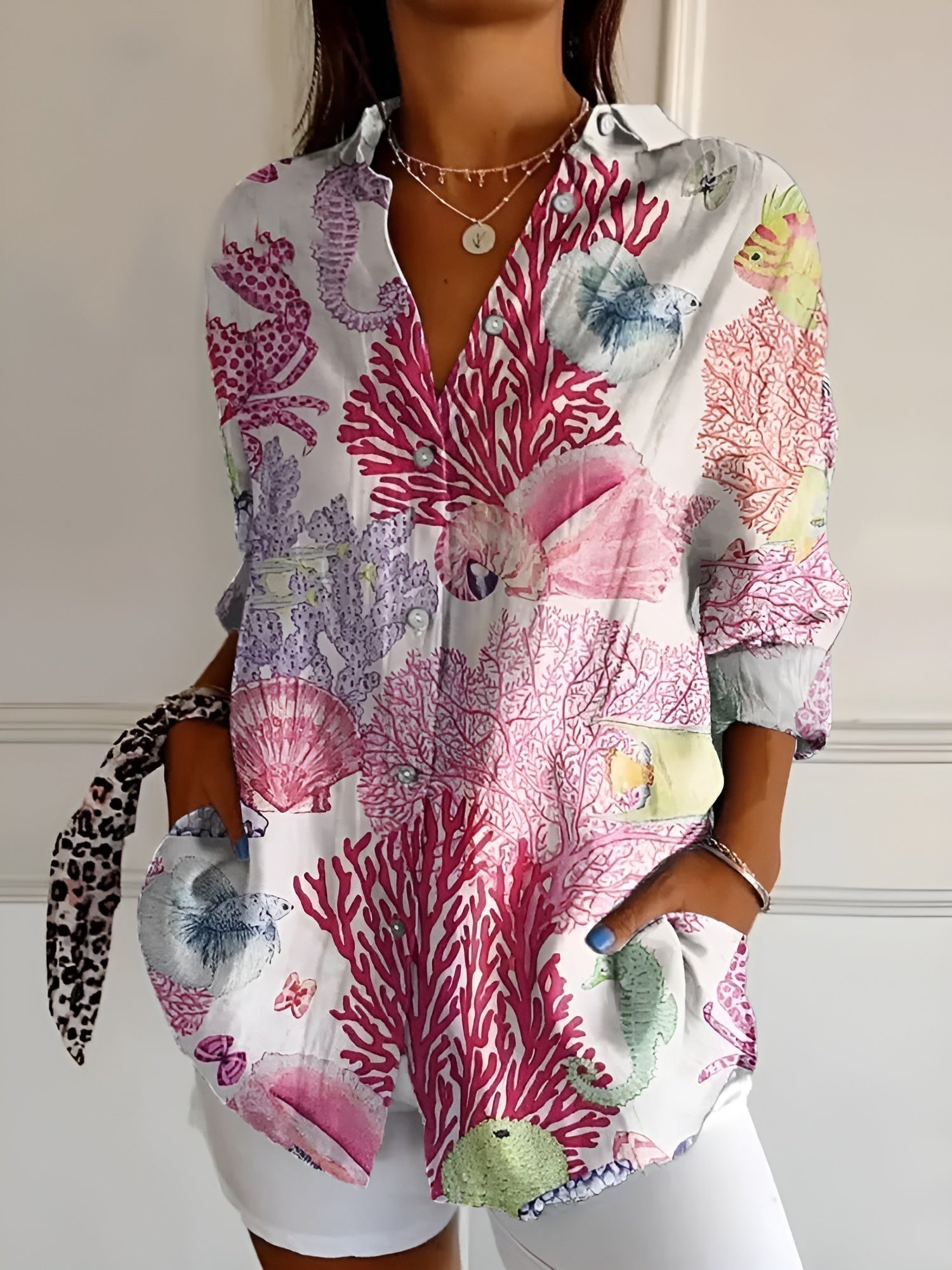 MELODIE™ – Elegant Floral Button Shirt