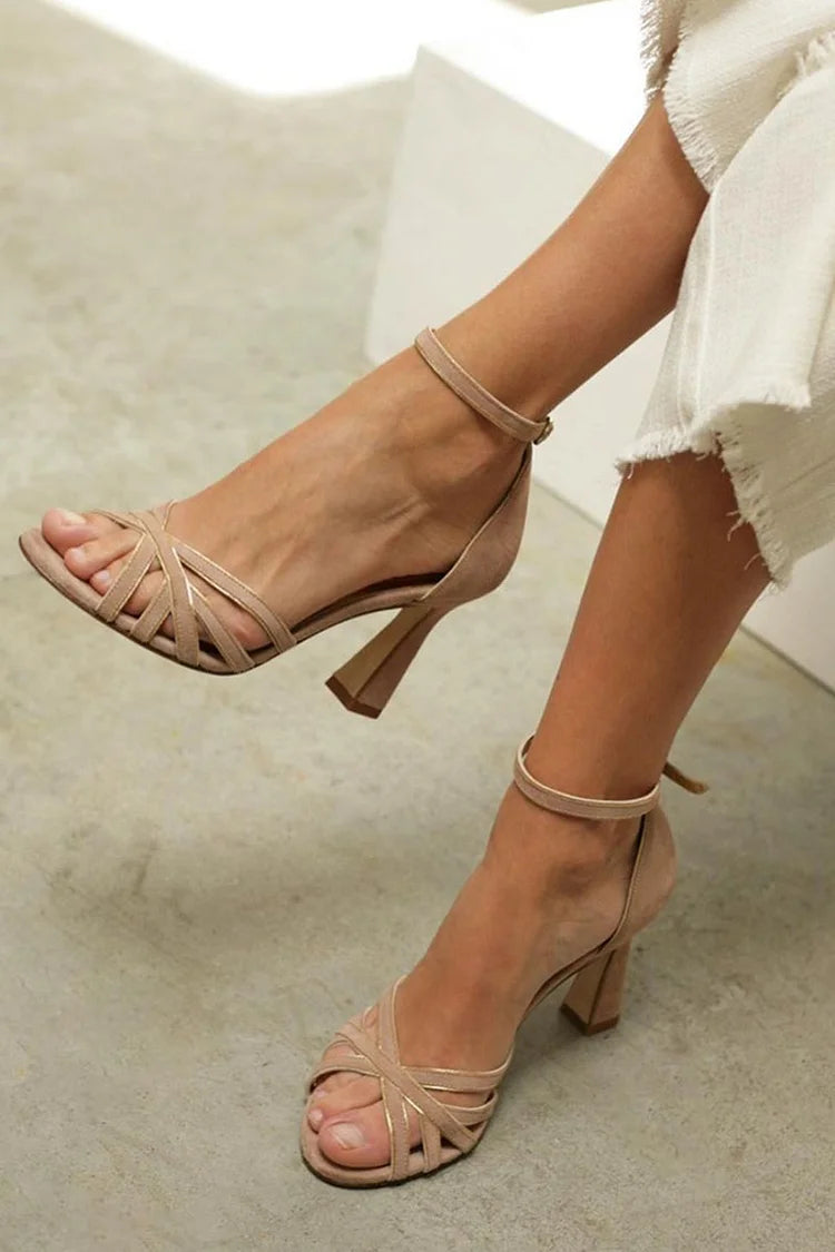 STRAPPY MID-HEEL SANDALS