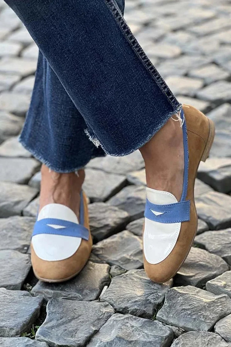 COLOR-BLOCK LOAFERS Heel
