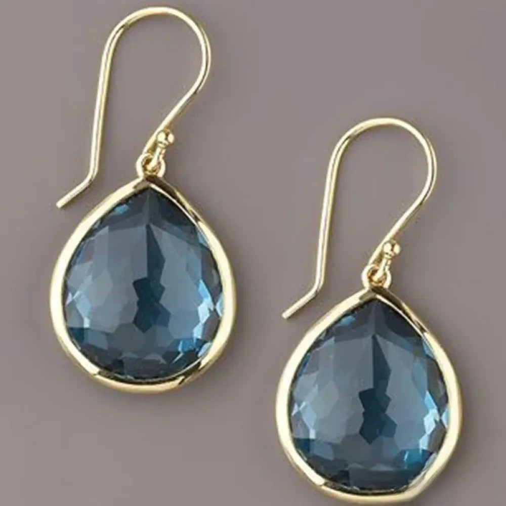 Retro Blue Drop Earrings