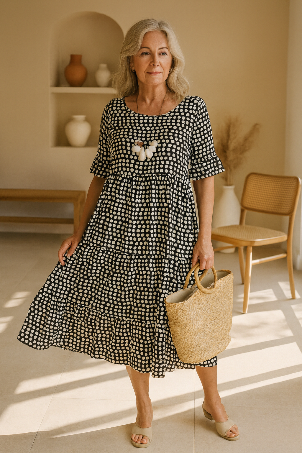 Irene | Short Sleeve Midi Dress