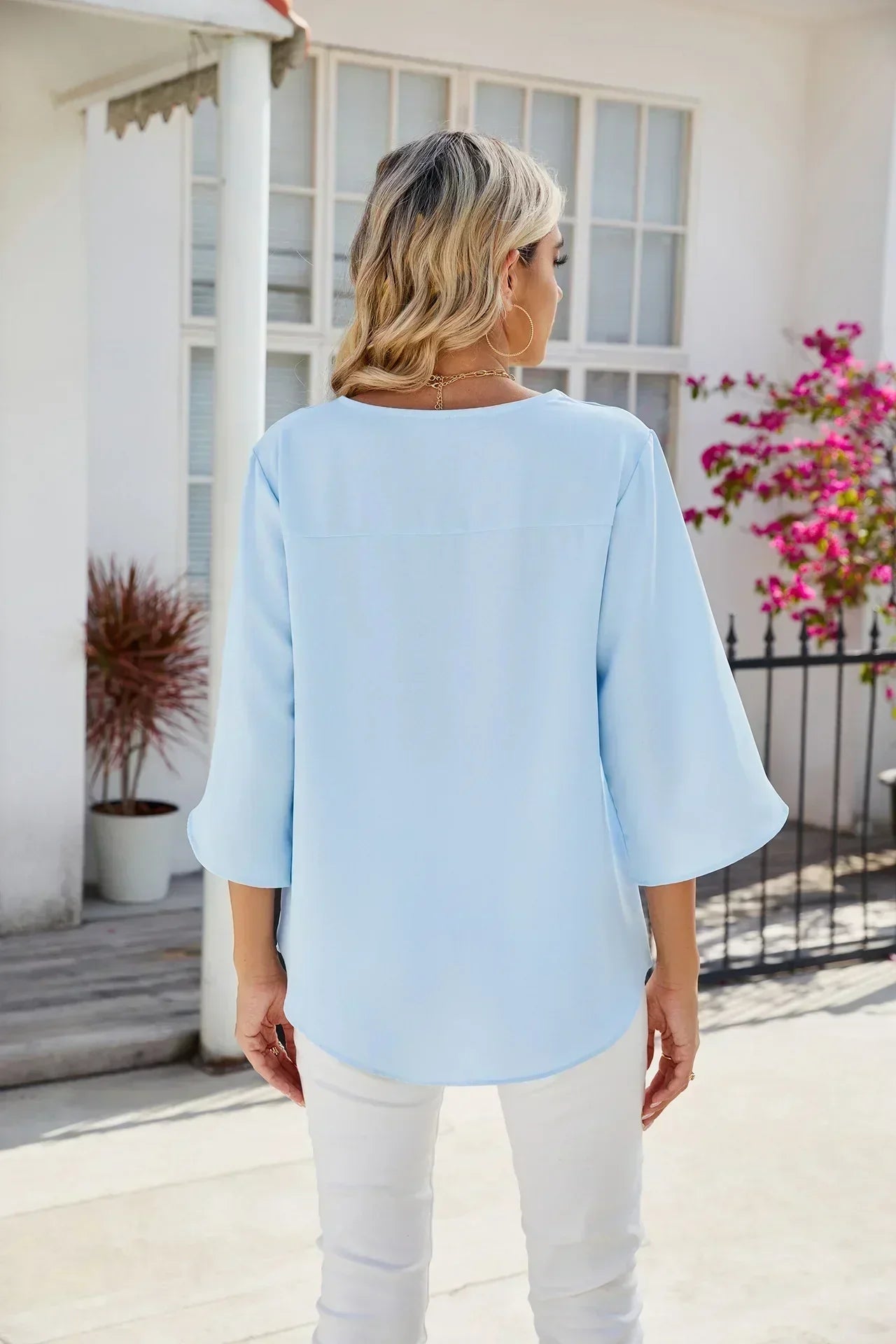 Belinda™ | Elegant V-Neck Blouse