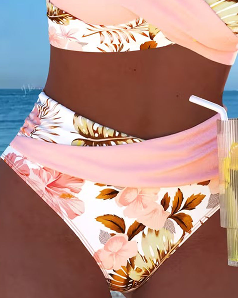 Becky | Floral Contrast Cut-Out Bikini