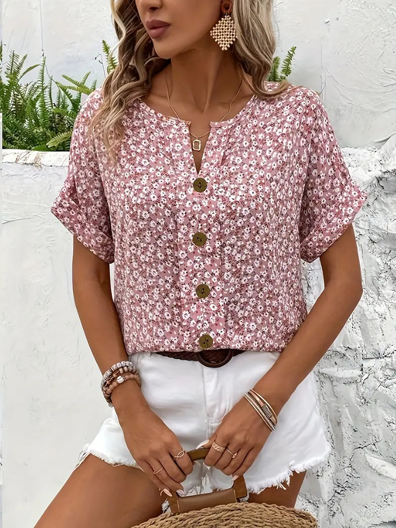 Verna - Chic Floral Print Blouse