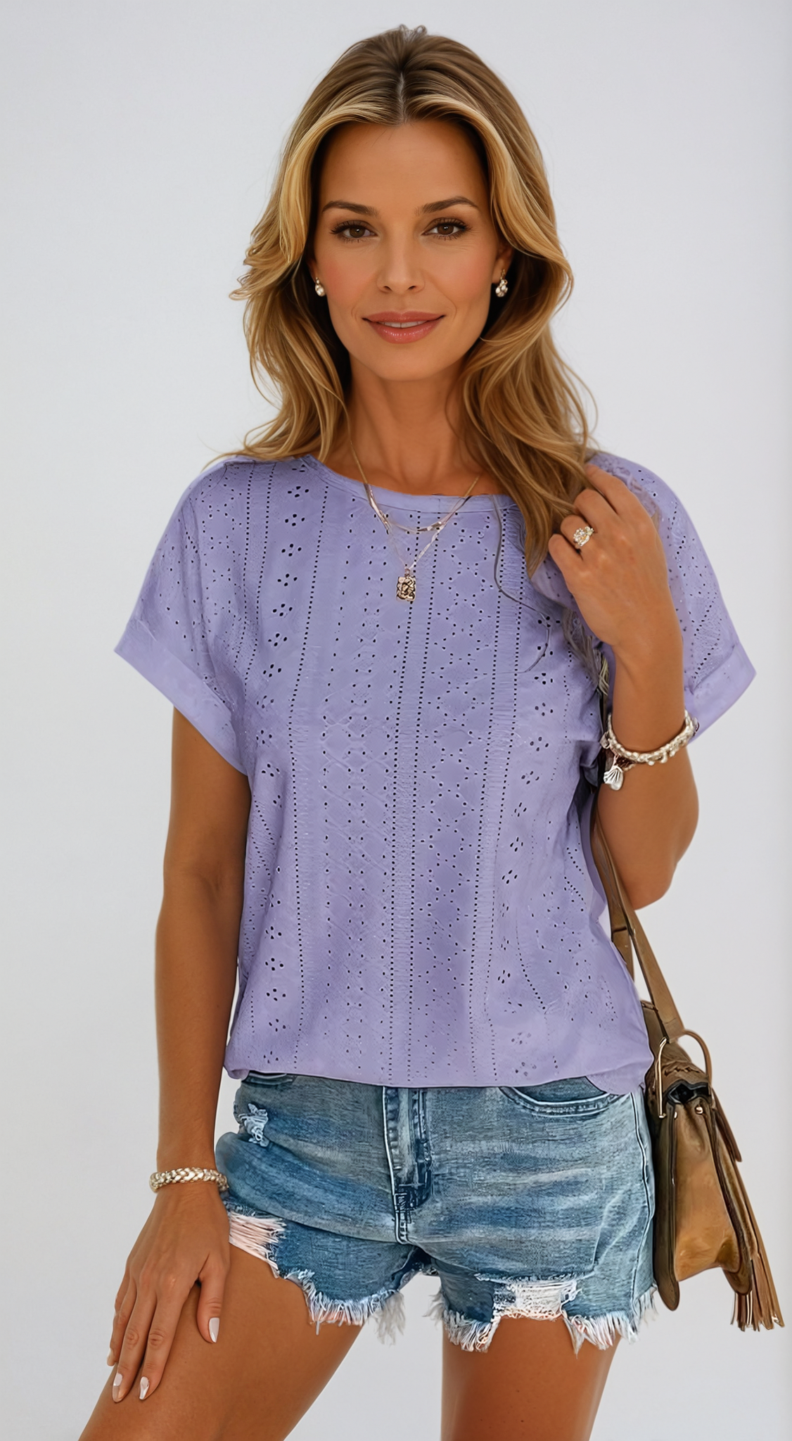 Sarah™ | Chic Eyelet Blouse