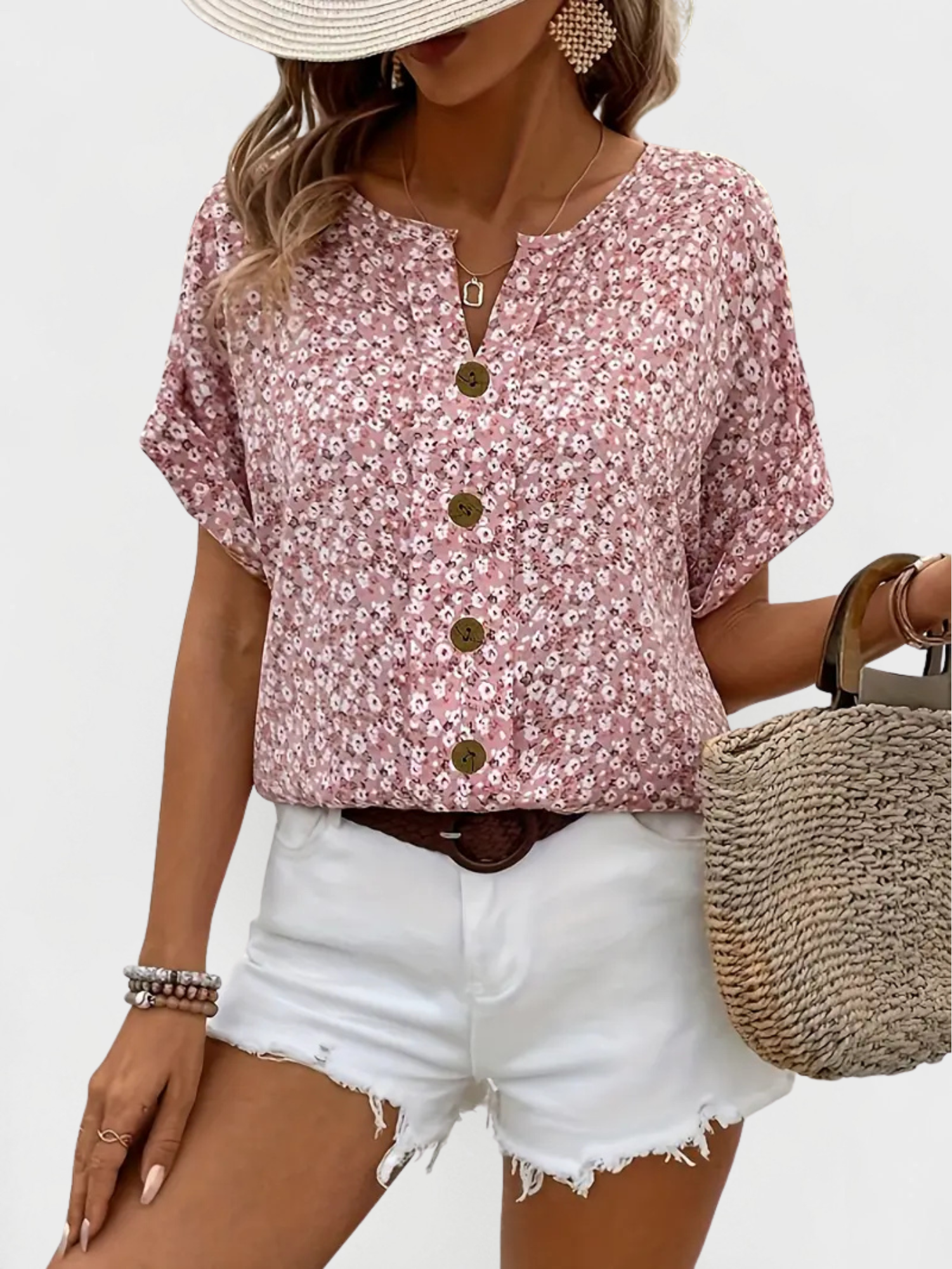 Verna - Chic Floral Print Blouse