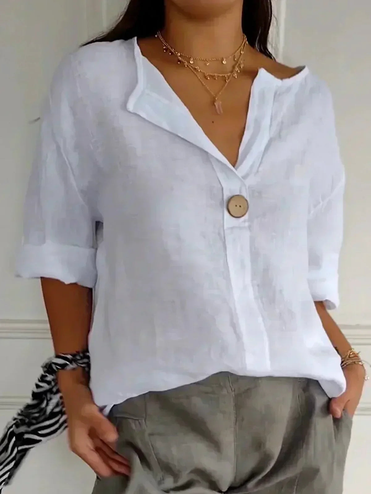 Emily™ | Chic V-Neck Blouse