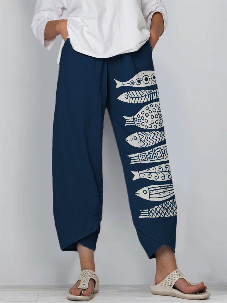 Clara | Fish Print Pants
