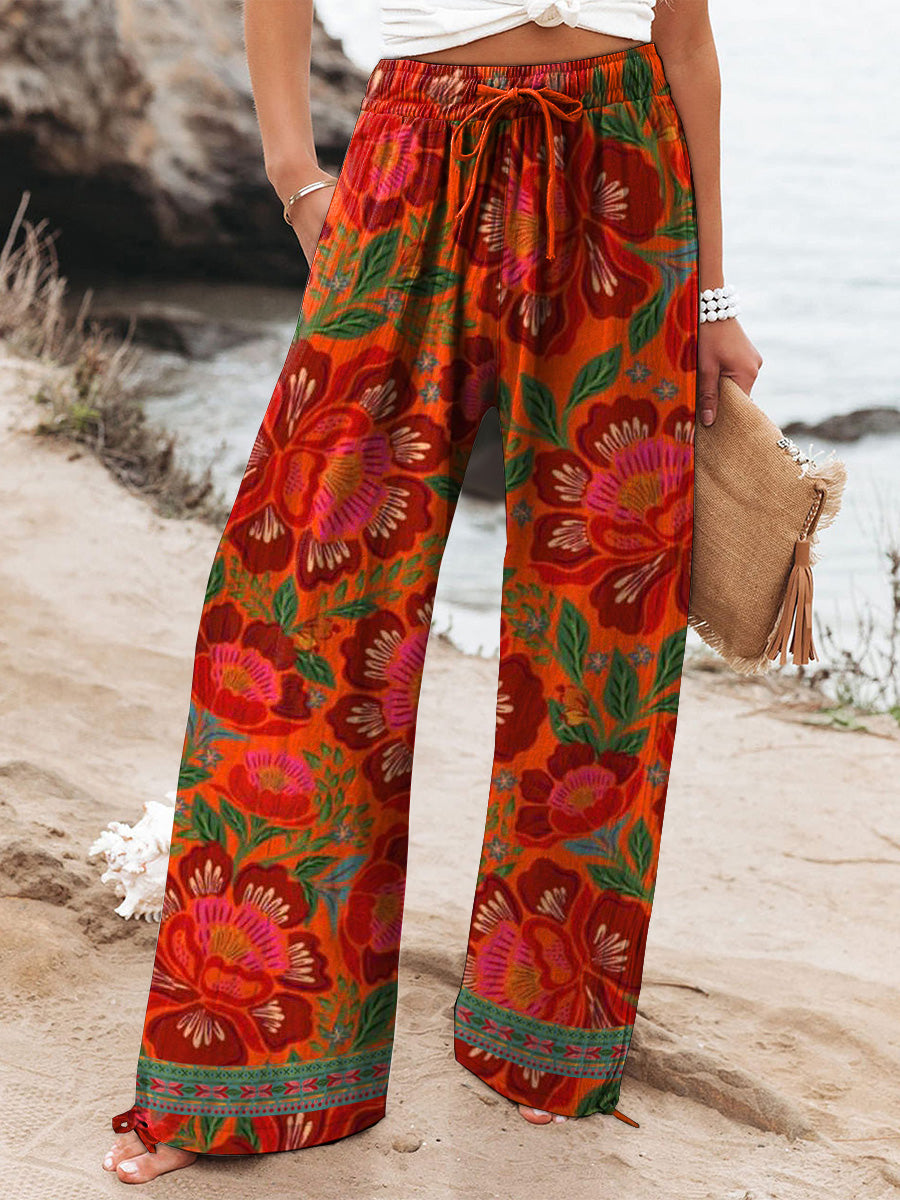 Clara | Floral Boho Print Pants