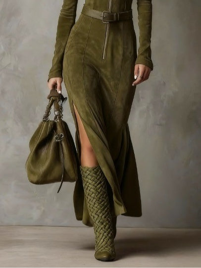 Evelyn | Belted Zip Dress