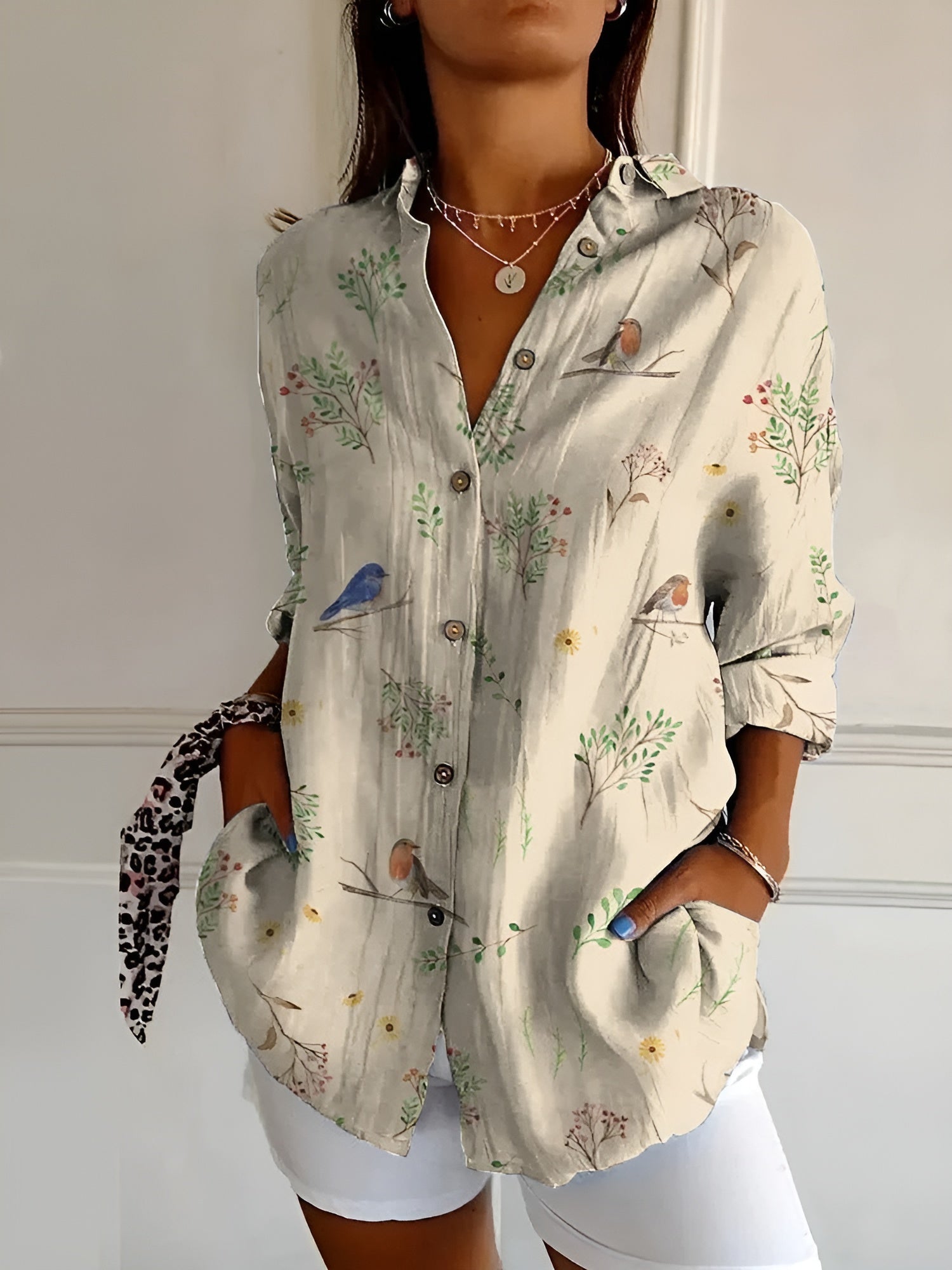 MELODIE™ – Elegant Floral Button Shirt